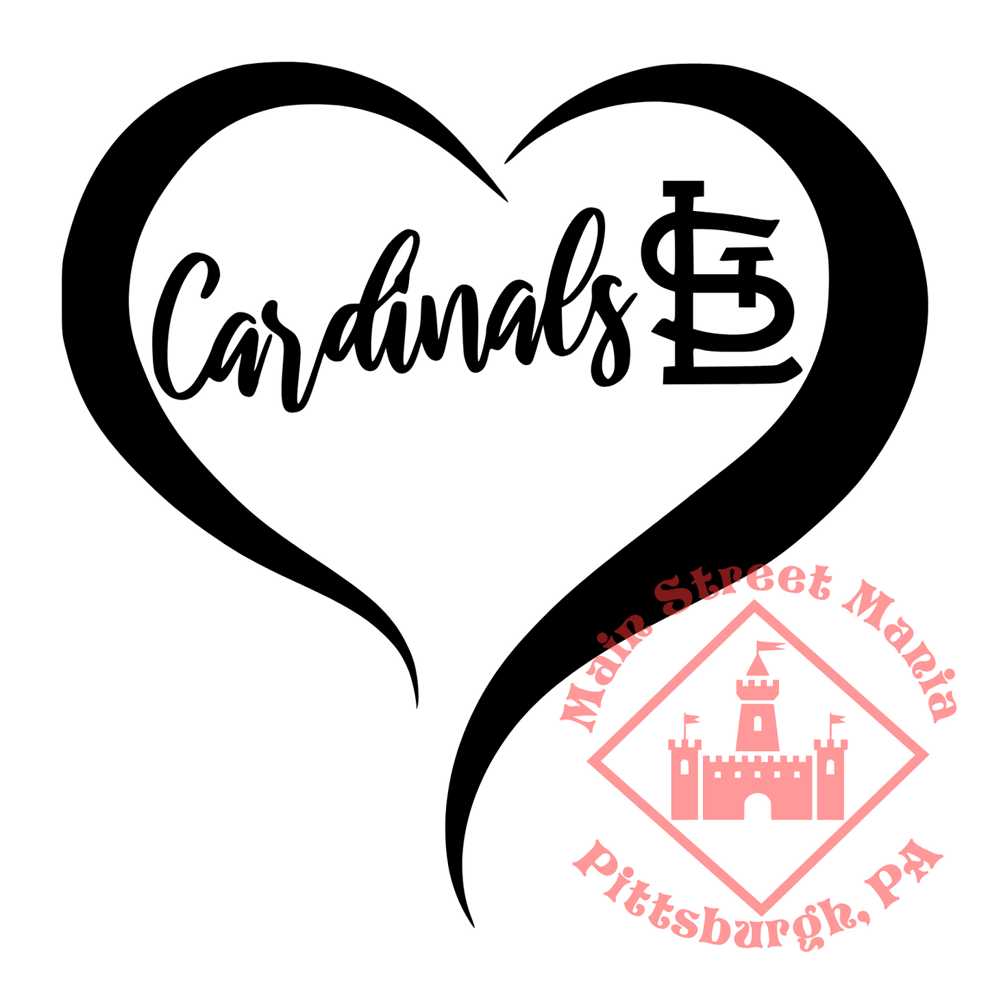 St. Louis Cardinals Heart Sticker Decal