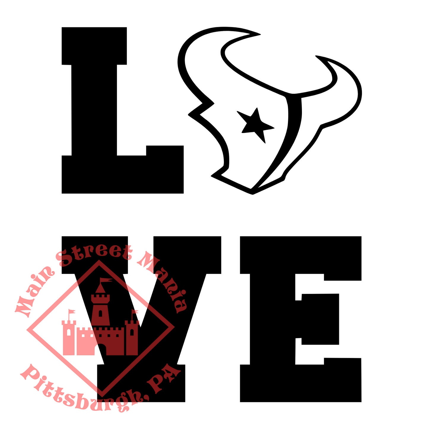 Houston Texans Love Sticker Decal