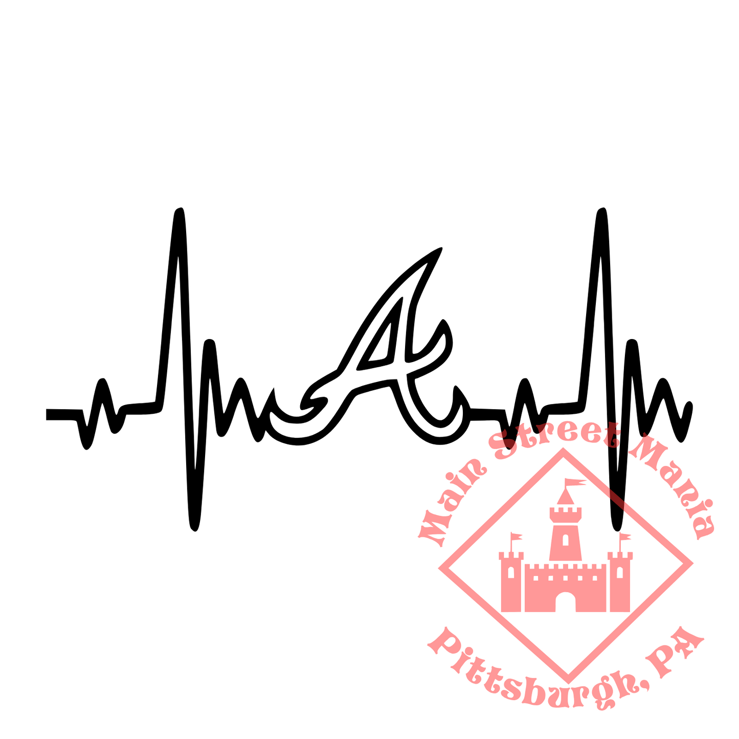 Braves Heartbeat Sticker Decal