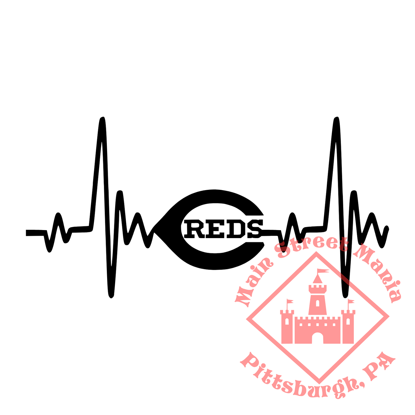 Reds Heartbeat Sticker Decal