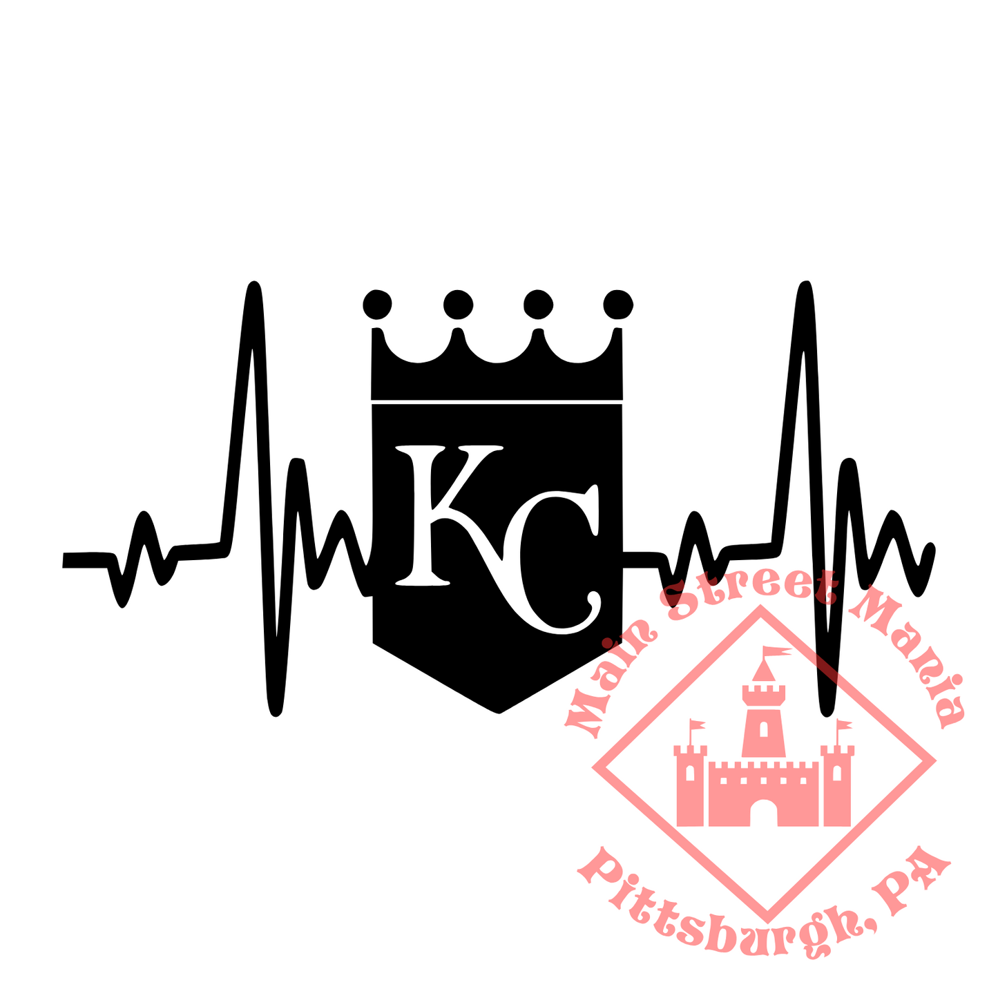 Kansas City Royals Heartbeat Sticker Decal