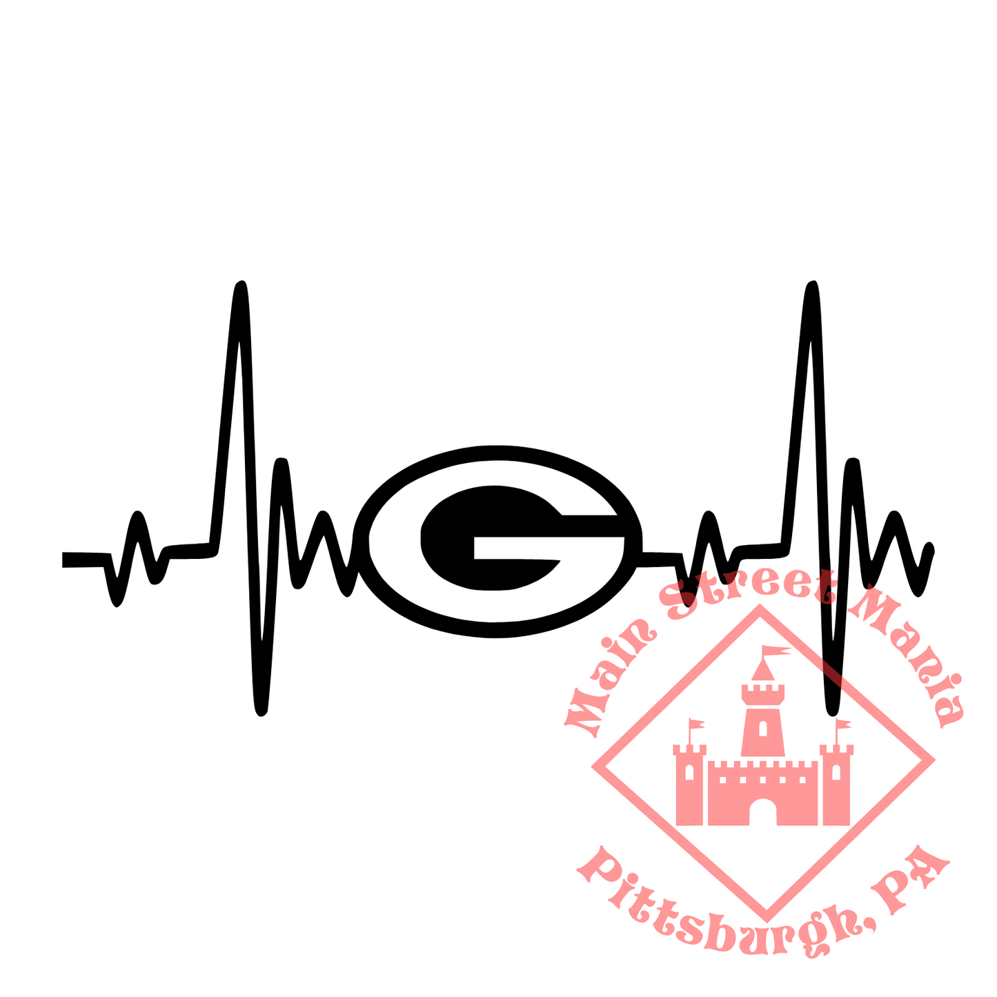 Packers Heartbeat Sticker Decal