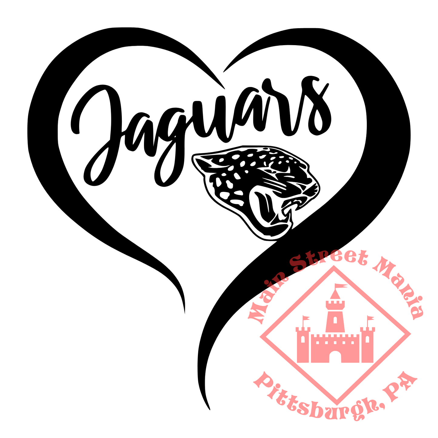 Jaguars Heart Sticker Decal