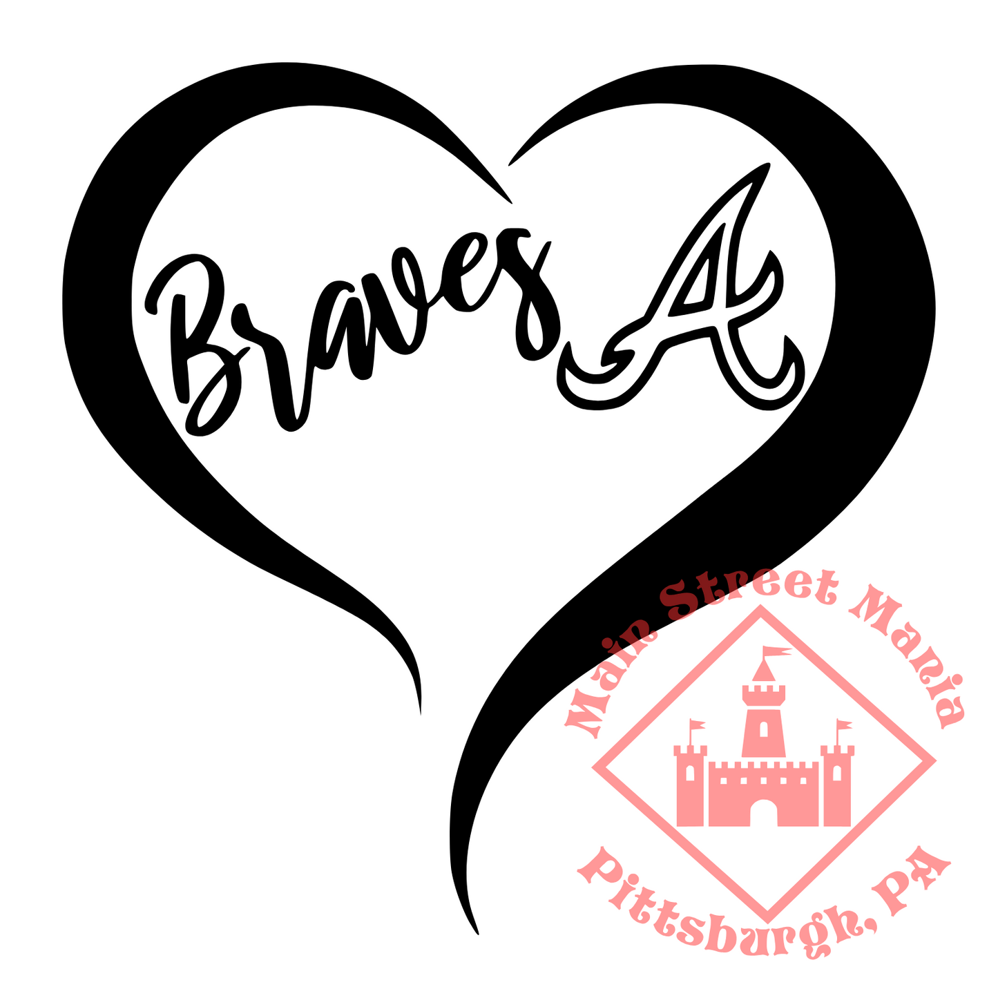 Braves Heart Sticker Decal