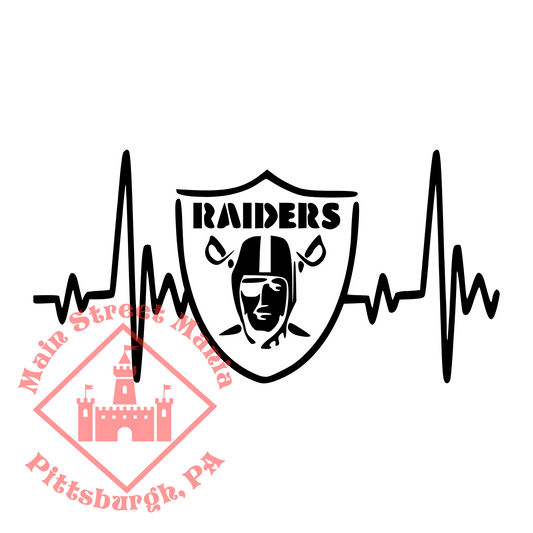 Raiders Heartbeat Sticker Decal