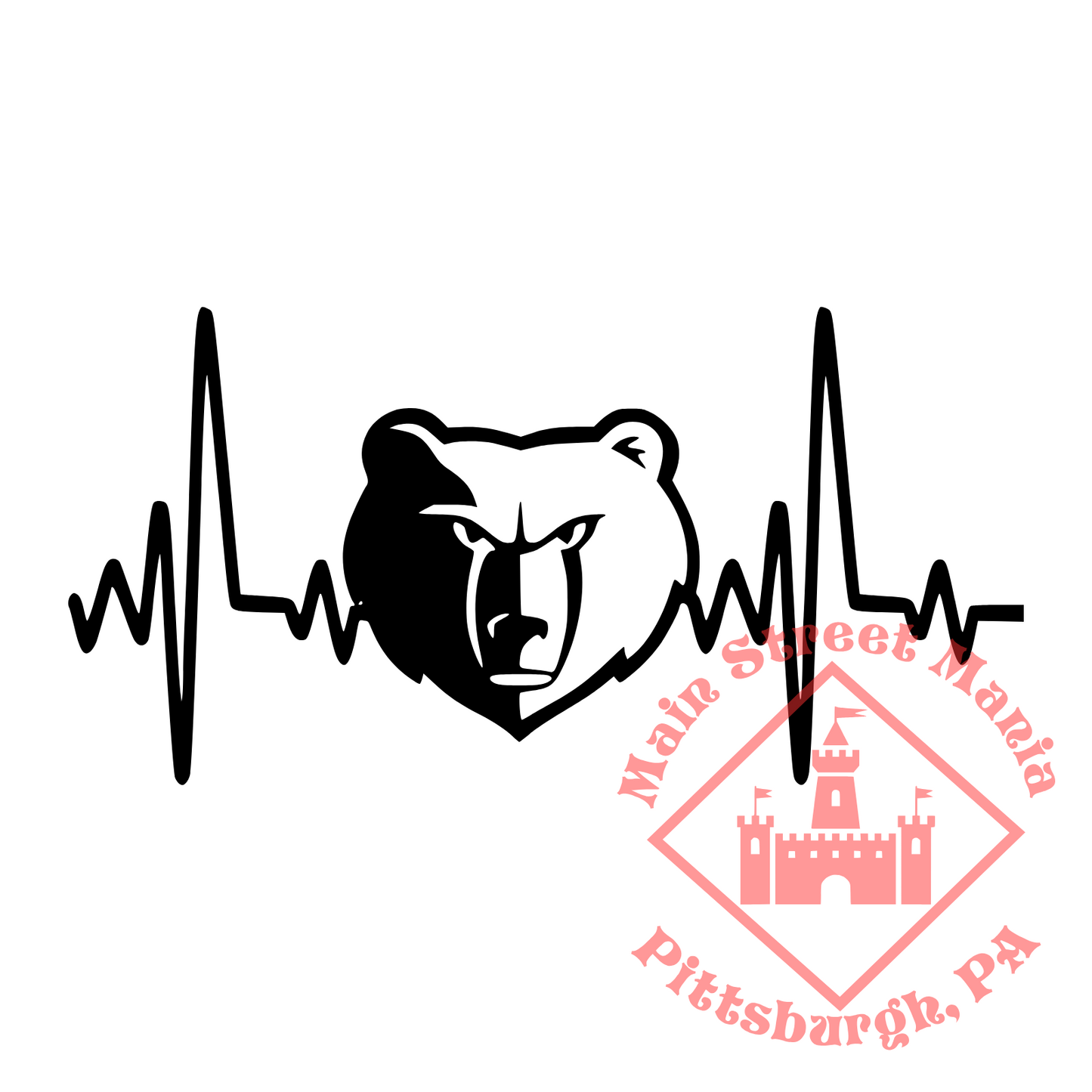 Grizzlies Heartbeat Sticker Decal