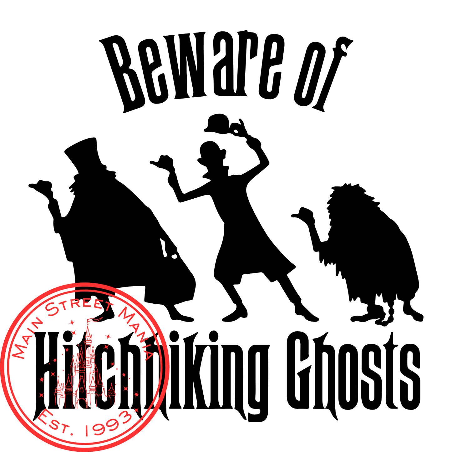 Beware of Hitchhiking Ghosts Haunted Mansion Sticker Decal