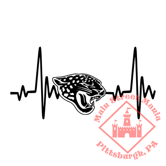 Jaguars Heartbeat Sticker Decal