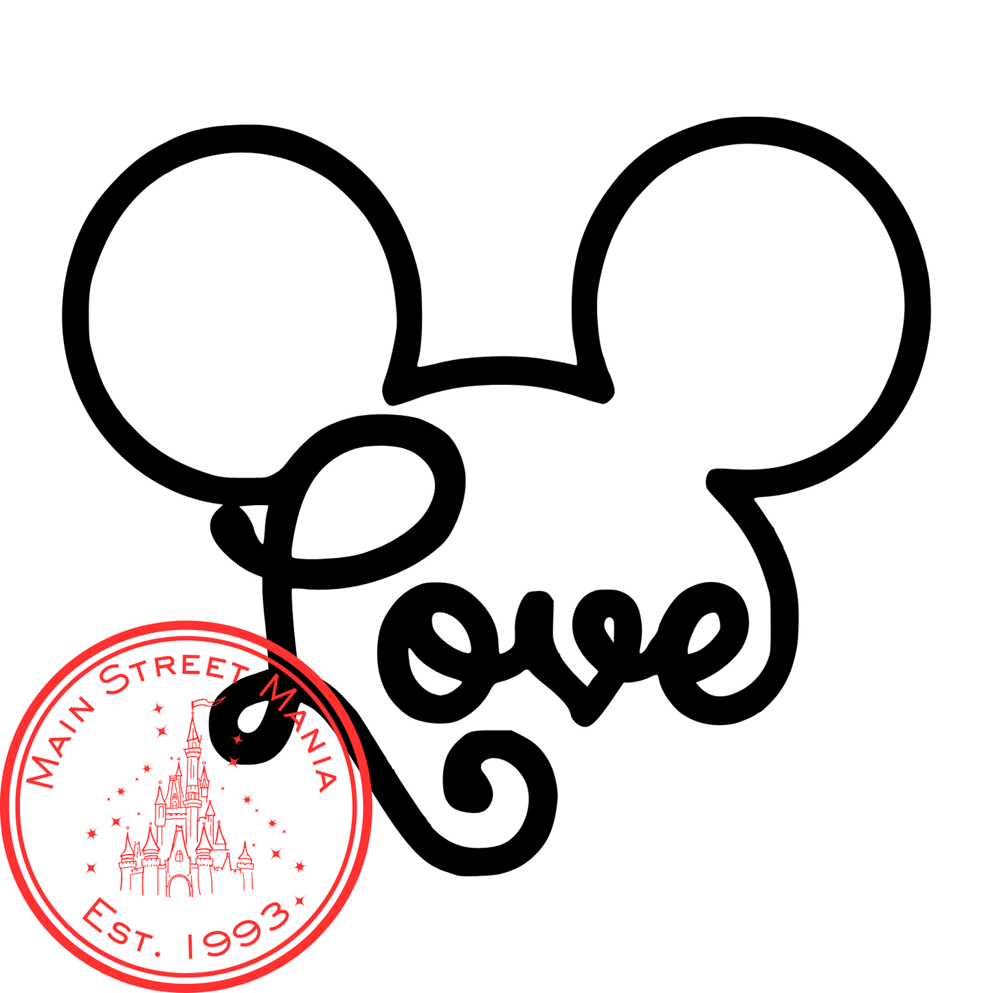 Mickey Love Ears Decal Sticker