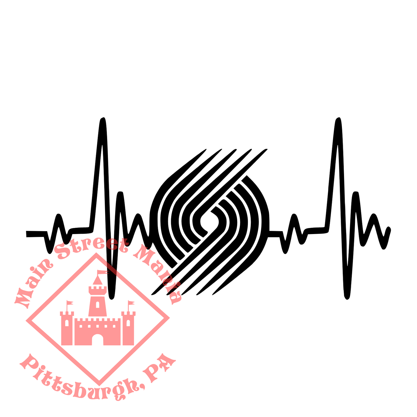 Trail Blazers Heartbeat Sticker Decal