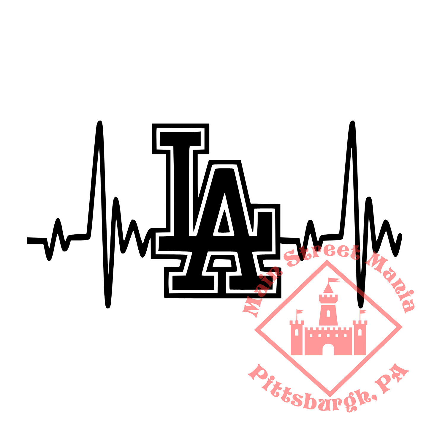 LA Dodgers Heartbeat Sticker Decal