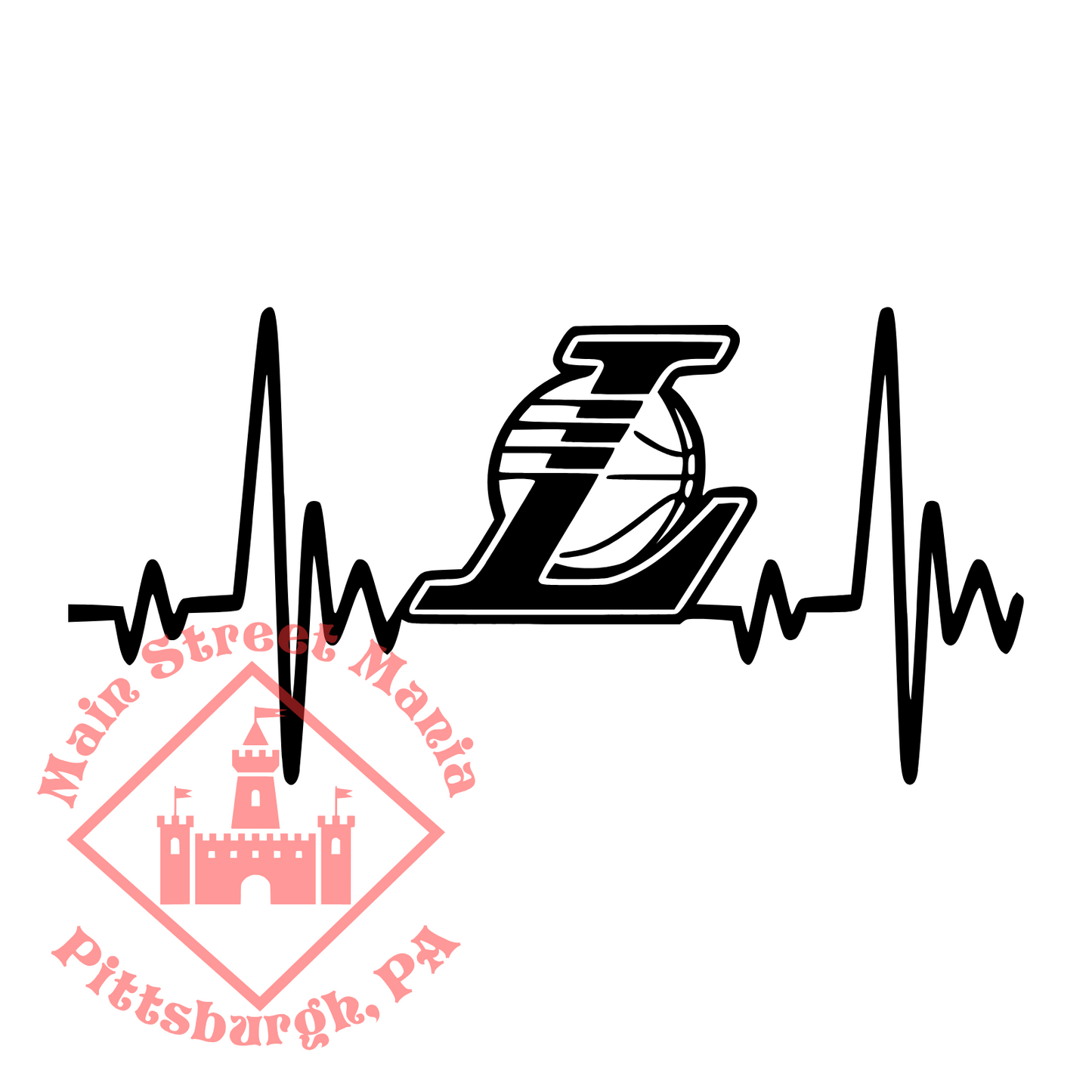 Lakers Heartbeat Sticker Decal