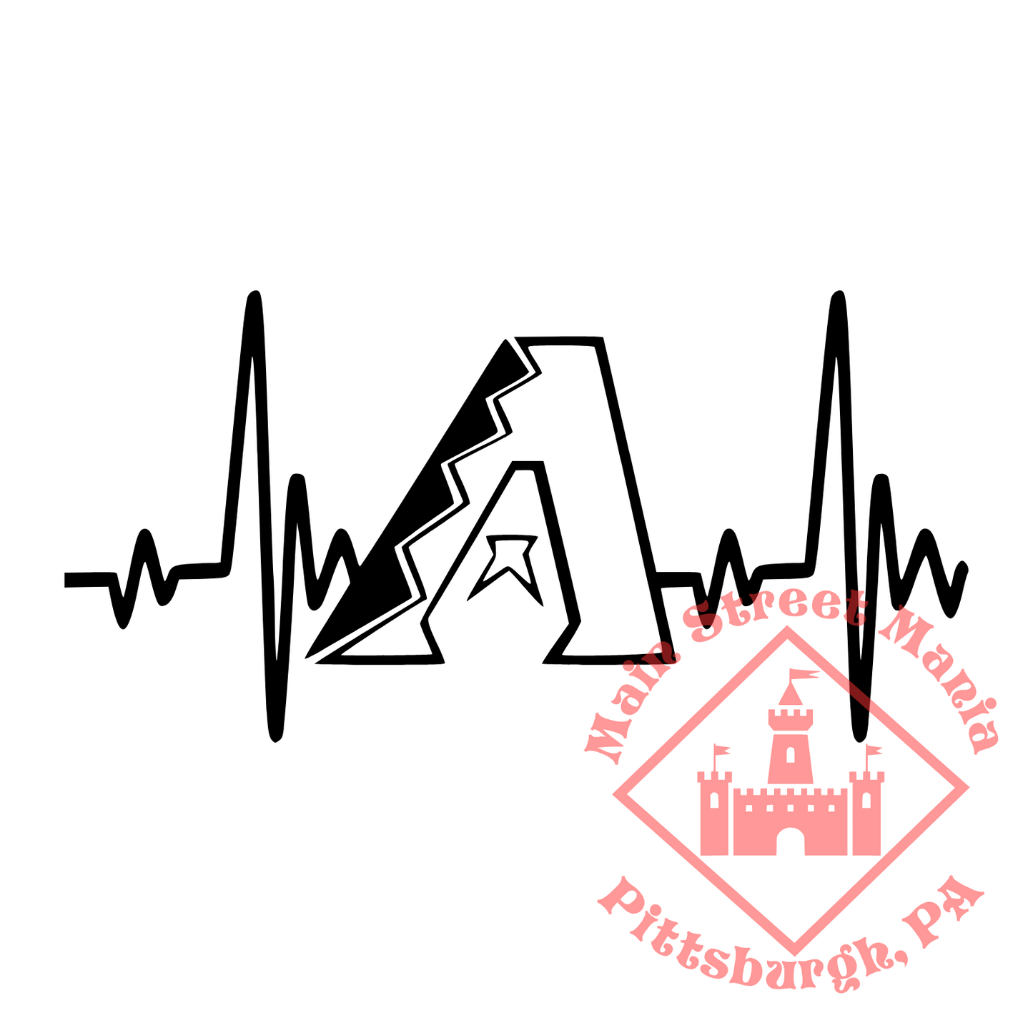 Diamondbacks A Heartbeat Sticker Decal