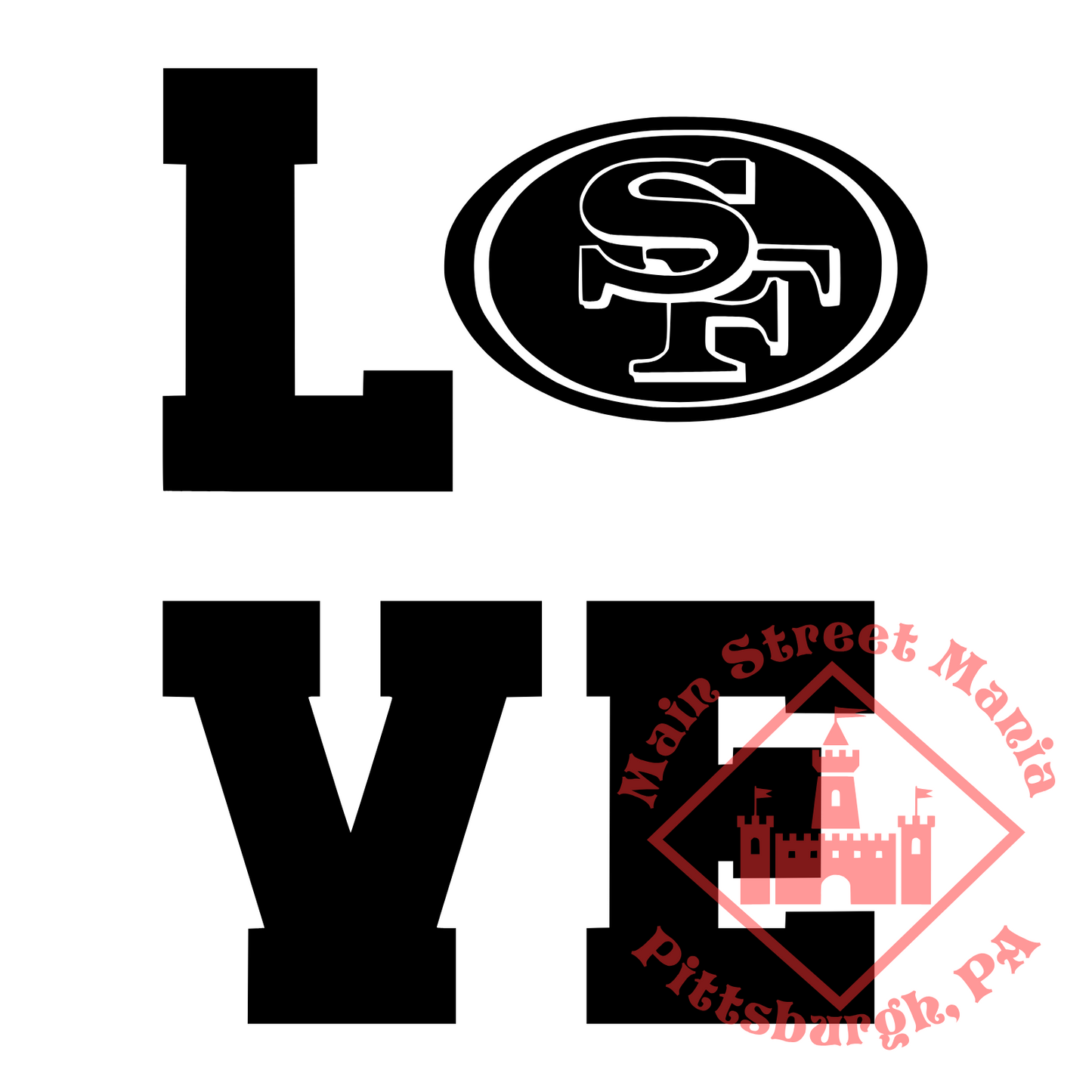 49ers Love Sticker Decal