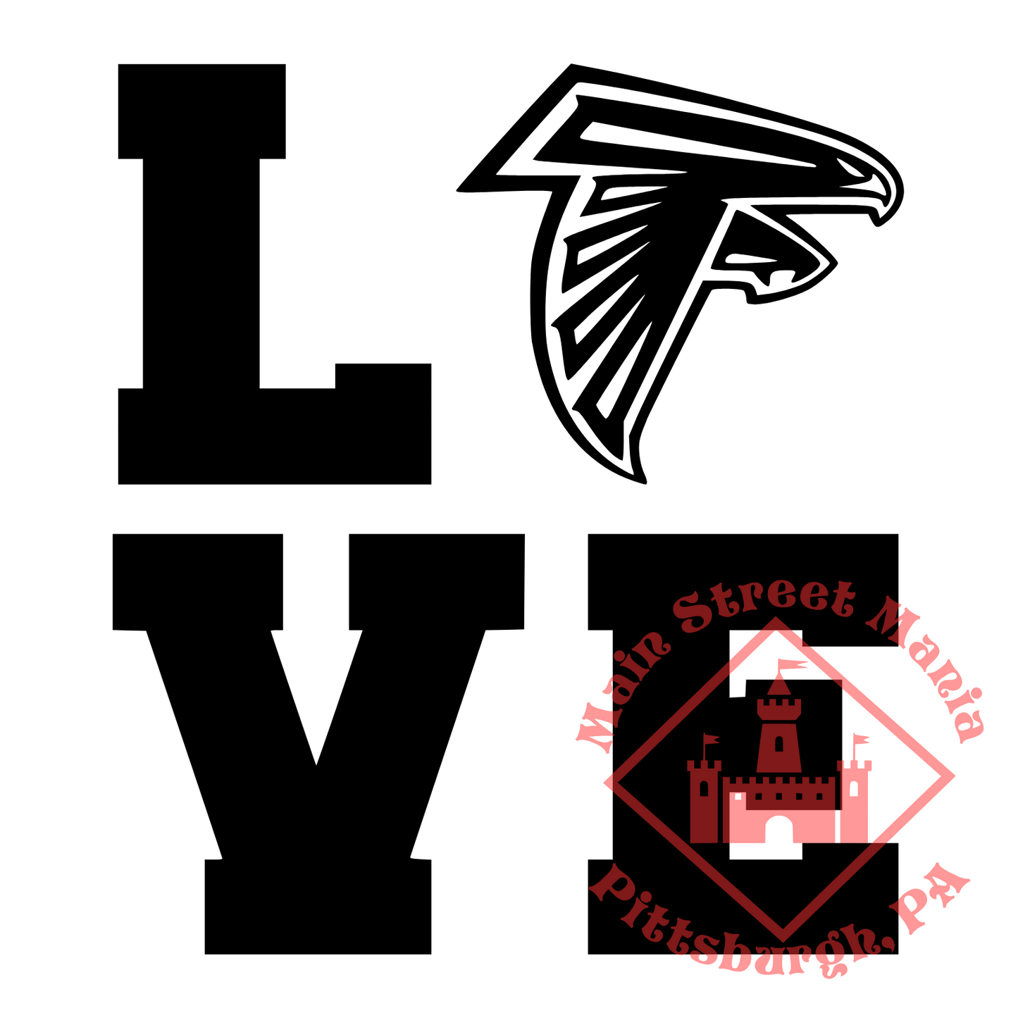 Falcons Love Sticker Decal