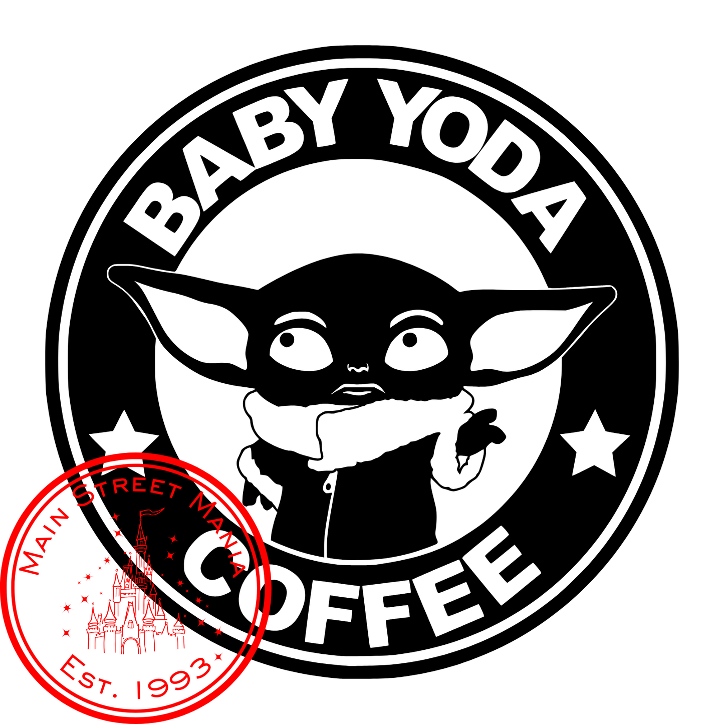 Baby Yoda Coffee Decal