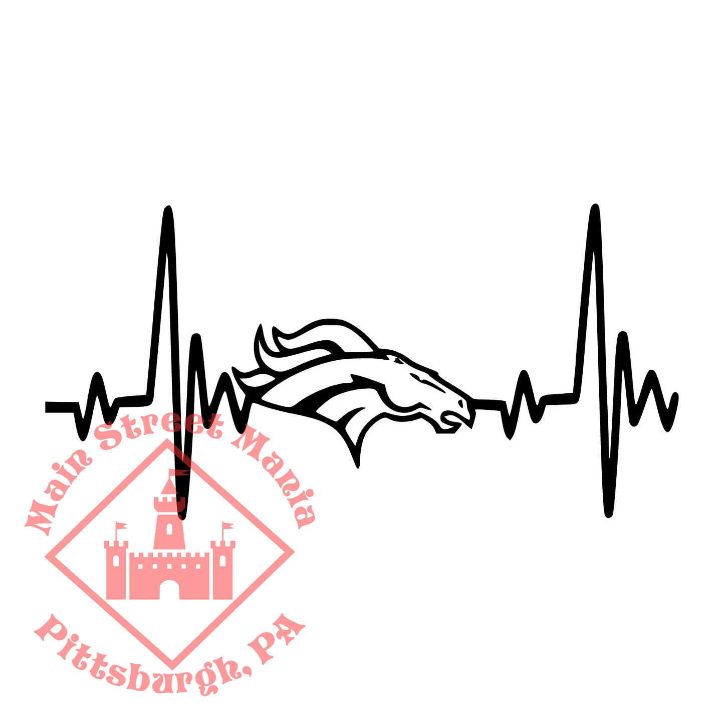 Broncos Heartbeat Sticker Decal