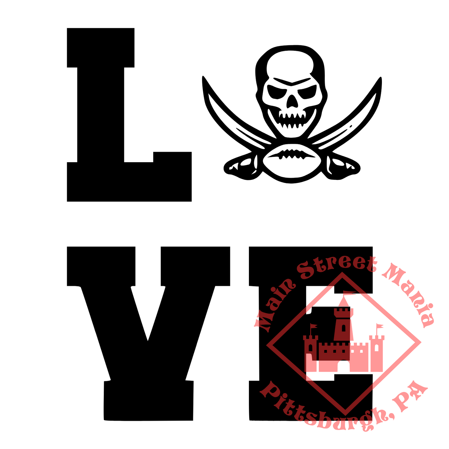 Buccaneers Love Sticker Decal