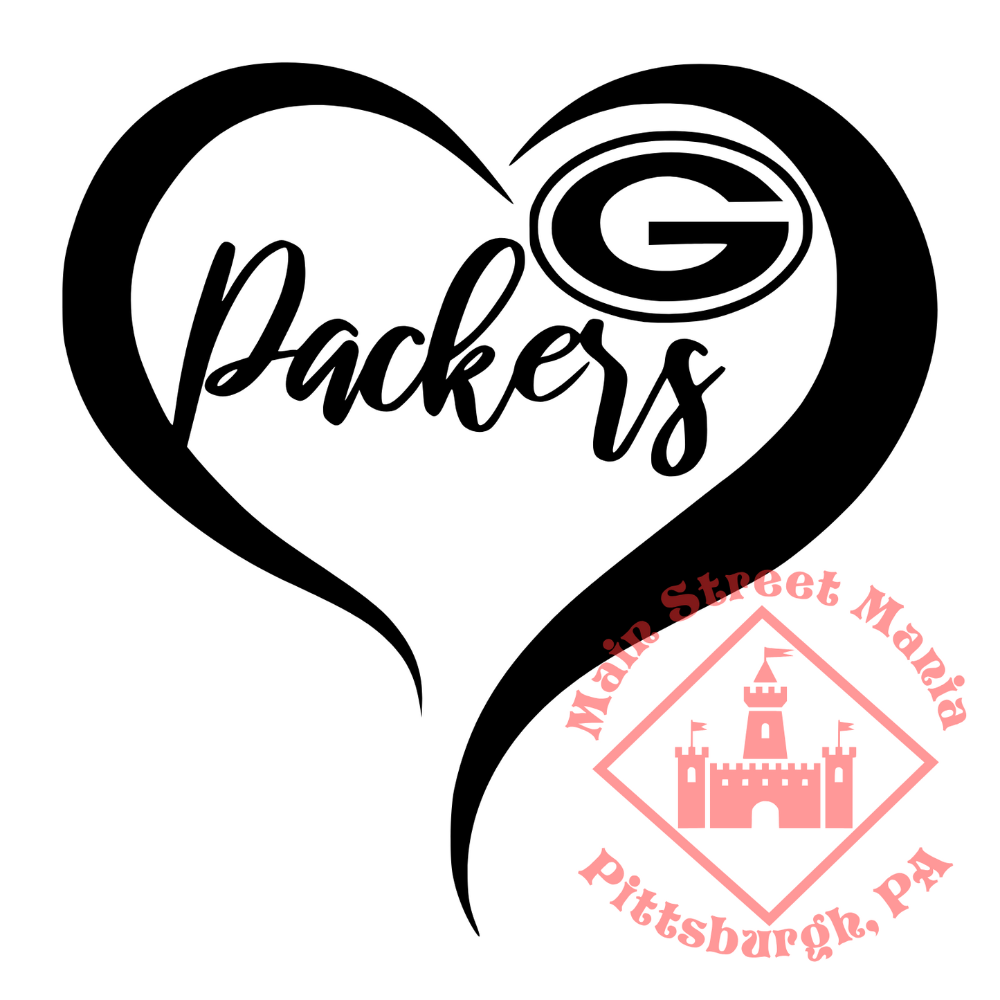 Packers Heart Sticker Decal