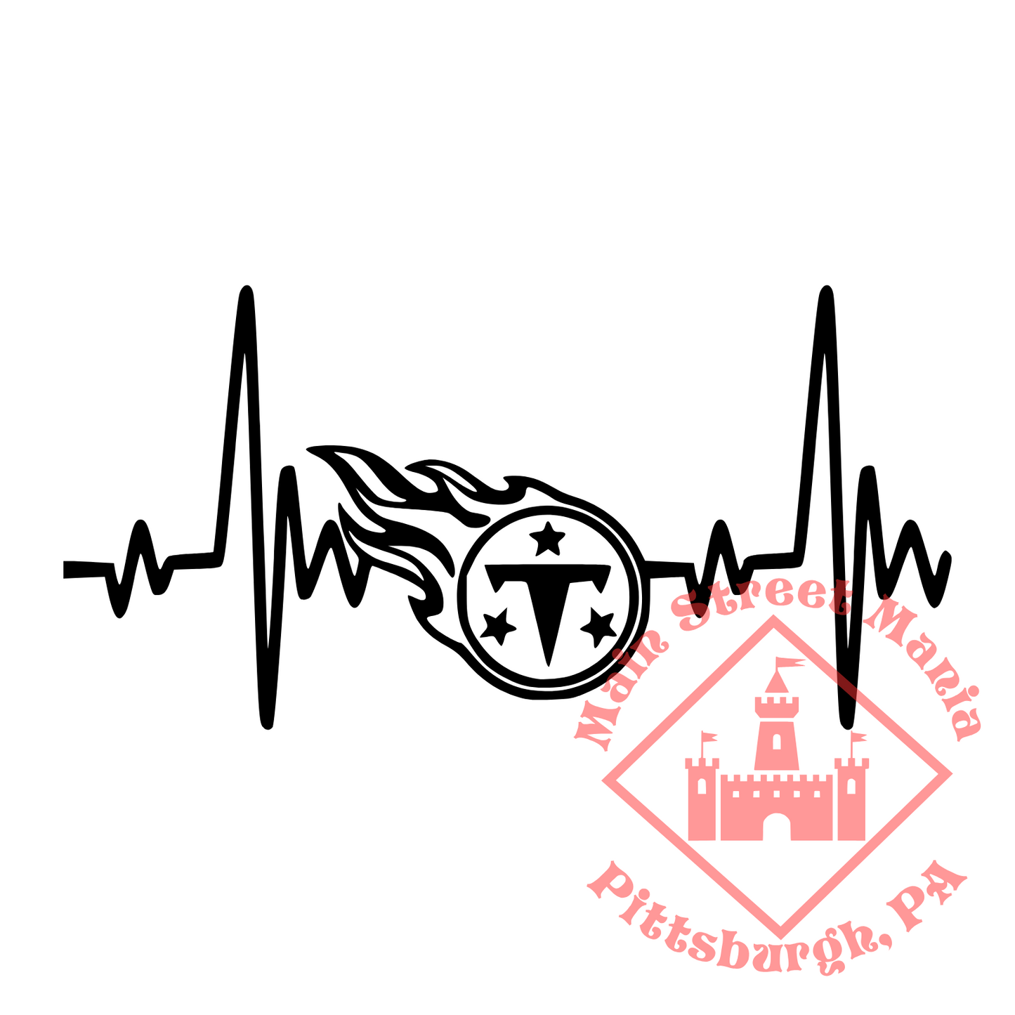 Tennessee Titans Heartbeat Sticker Decal