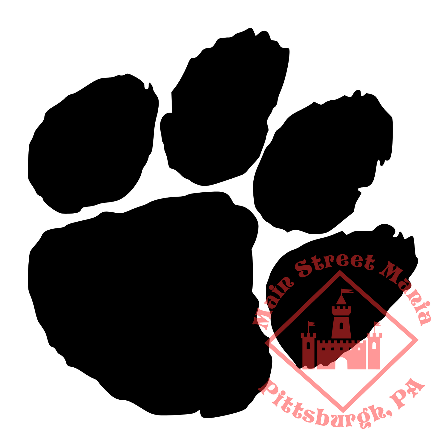 Clemson Tigers Paw Print Logo Sticker Decal