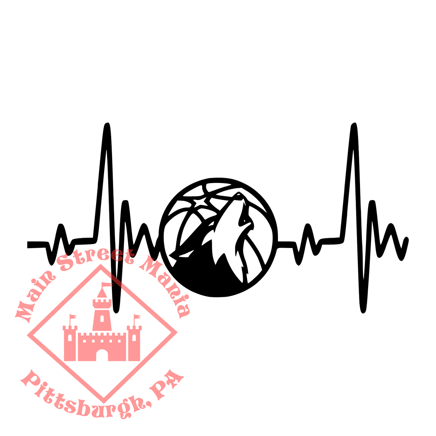 Timberwolves Heartbeat Sticker Decal