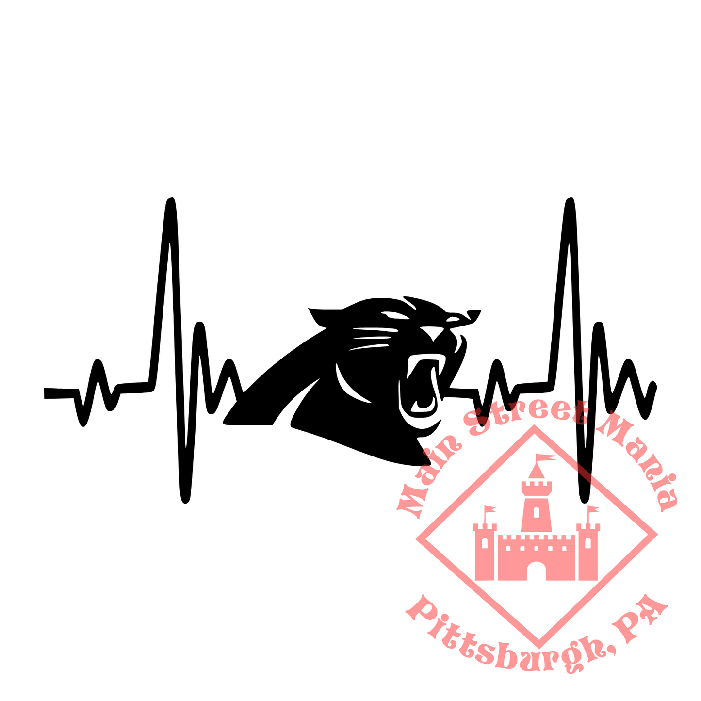 Panthers Heartbeat Sticker Decal