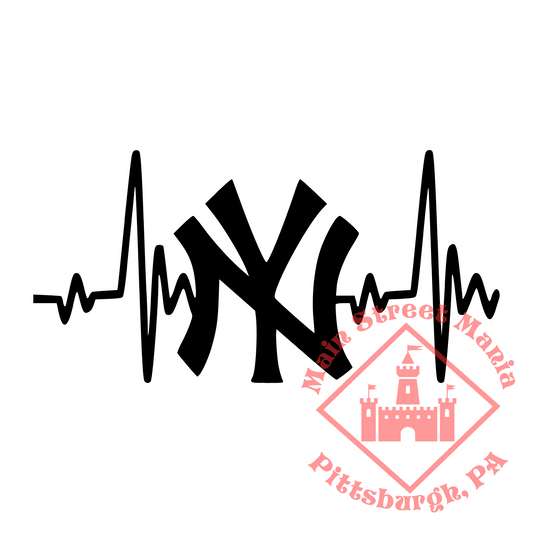 Yankees Heartbeat Sticker Decal