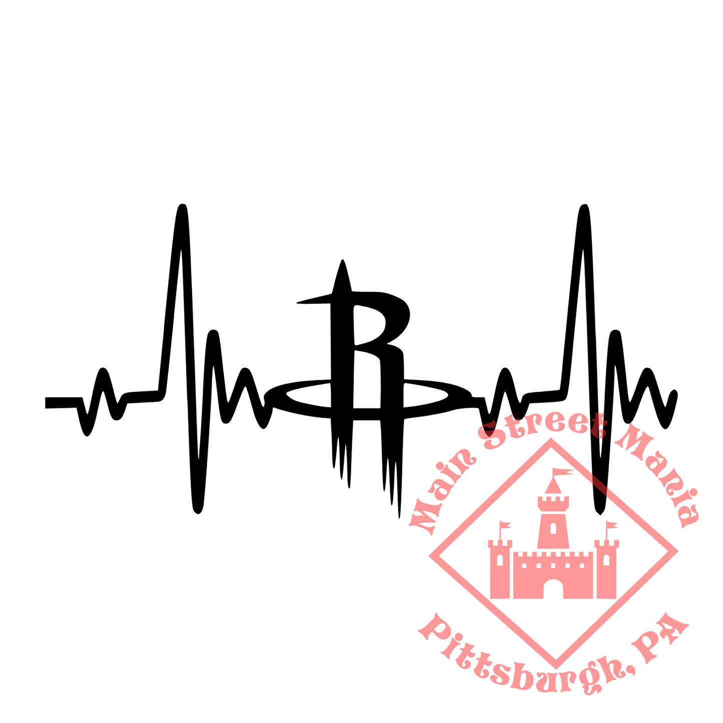 Rockets Heartbeat Sticker Decal