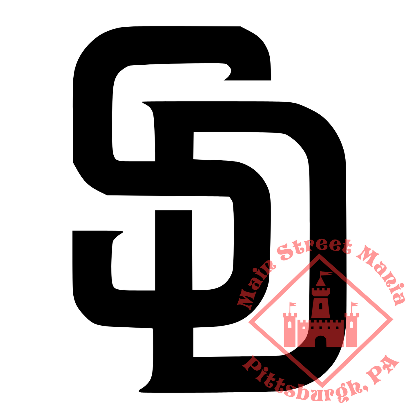 Padres SD Logo Sticker Decal