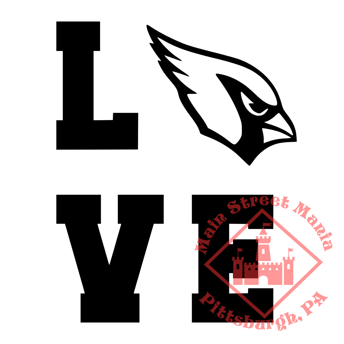 Cardinals Love Sticker Decal