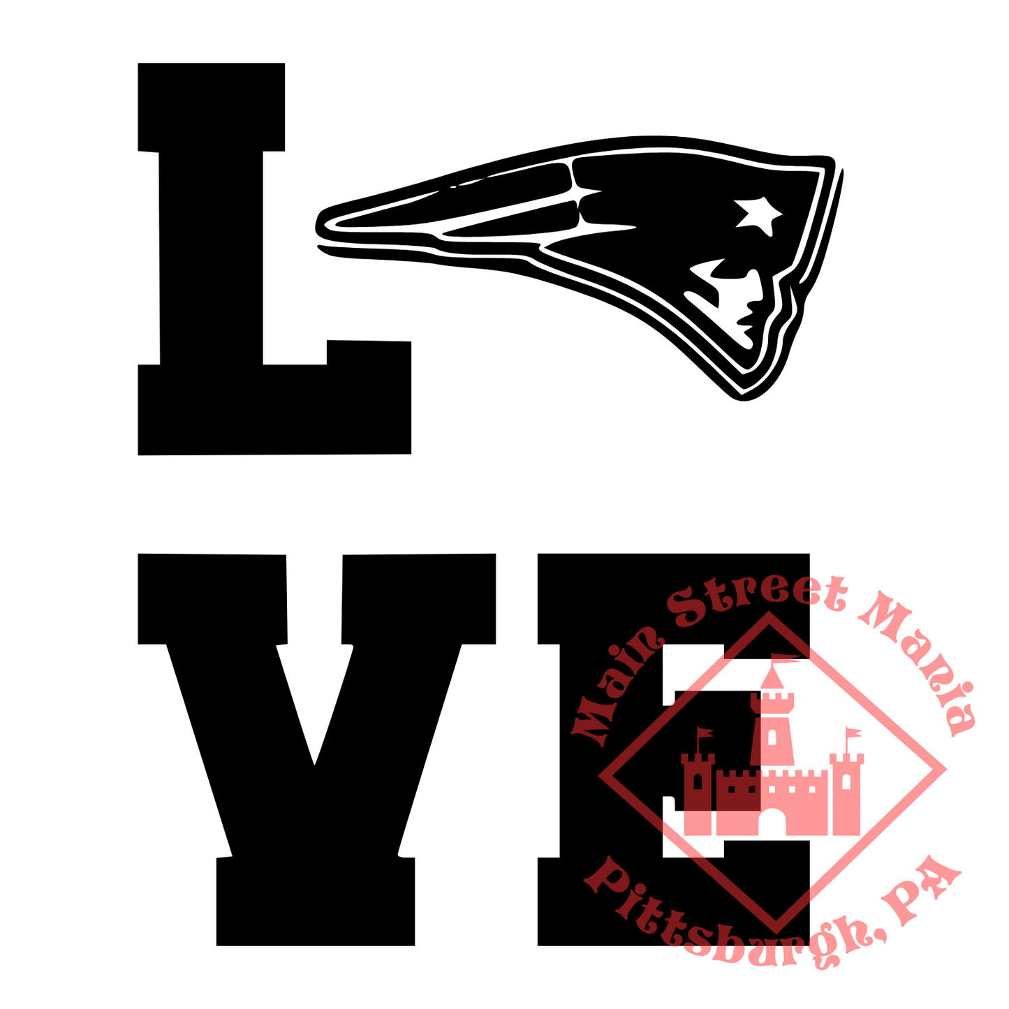 Patriots Love Sticker Decal