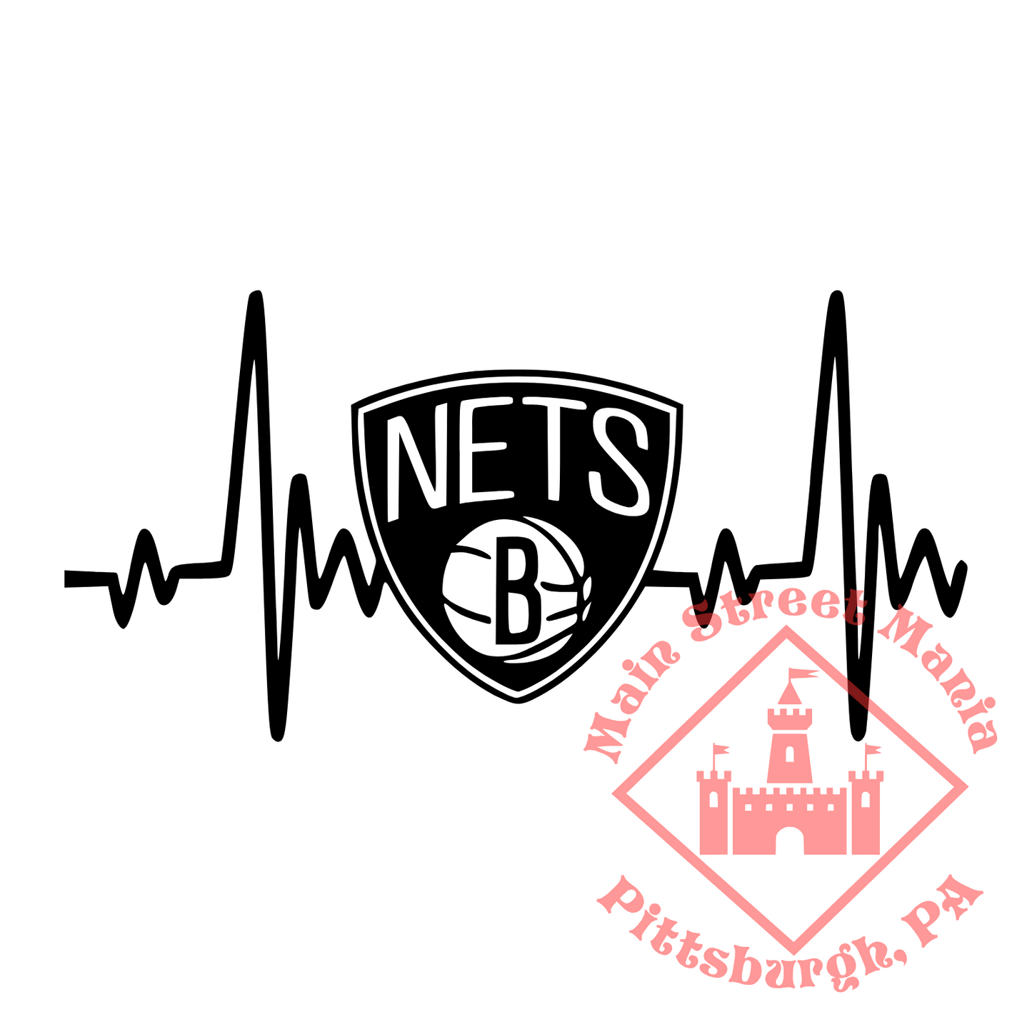 Nets Heartbeat Sticker Decal