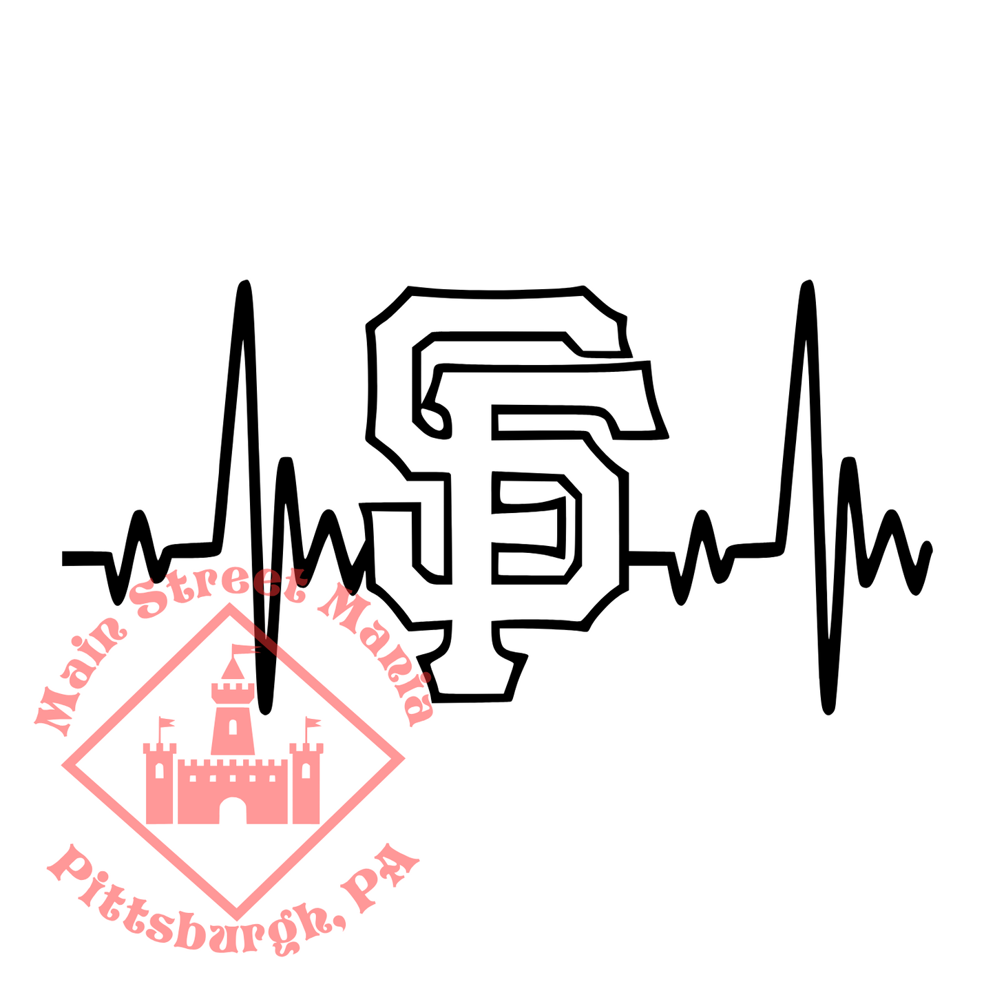 SF Giants Heartbeat Sticker Decal