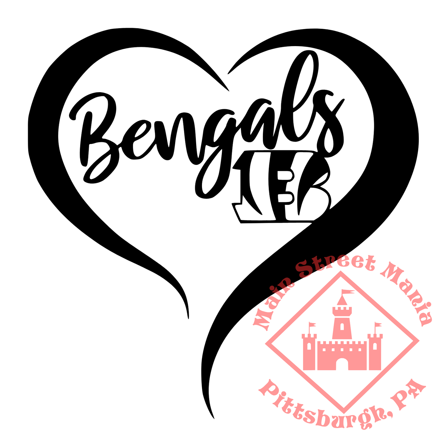 Bengals Heart Sticker Decal