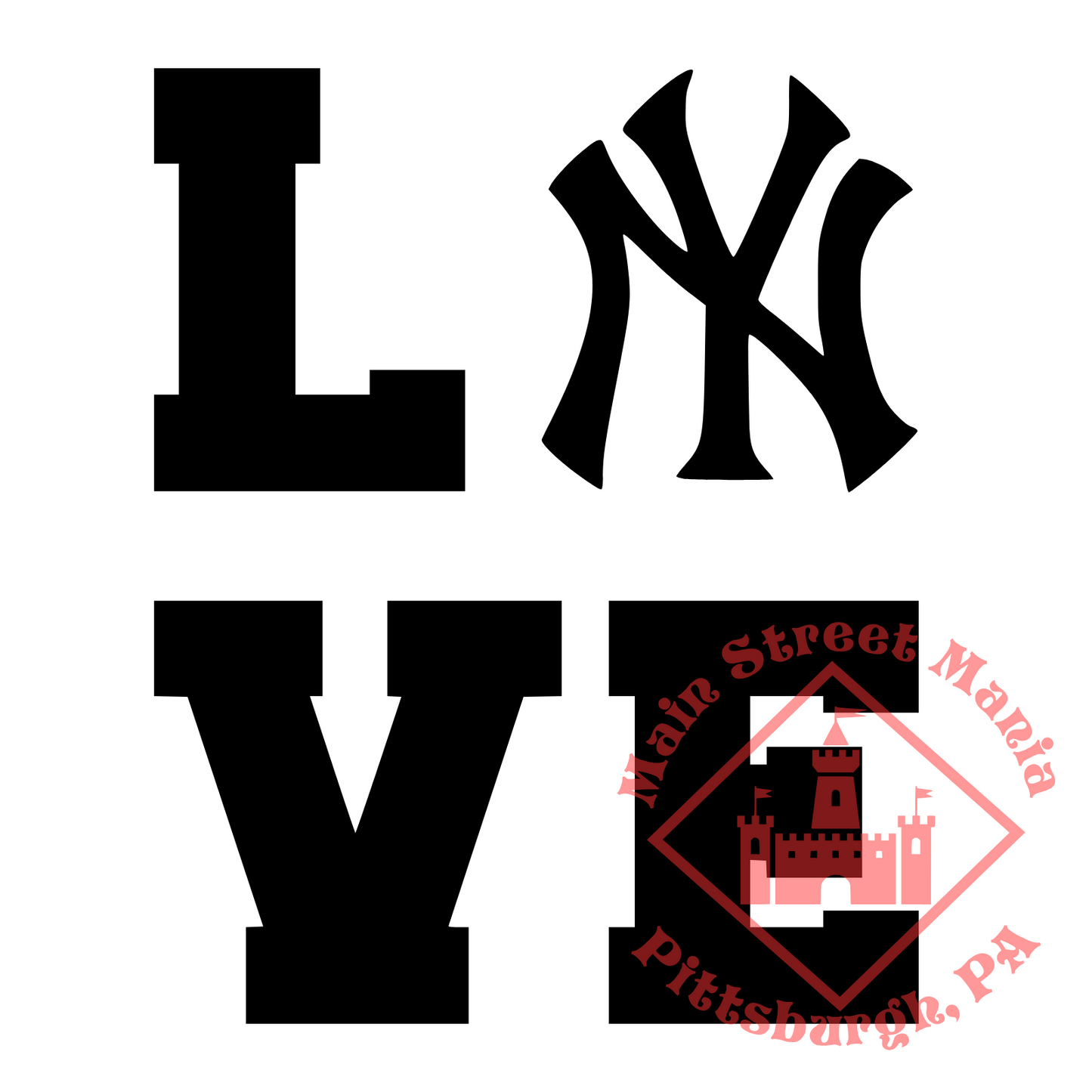 Yankees Love Sticker Decal