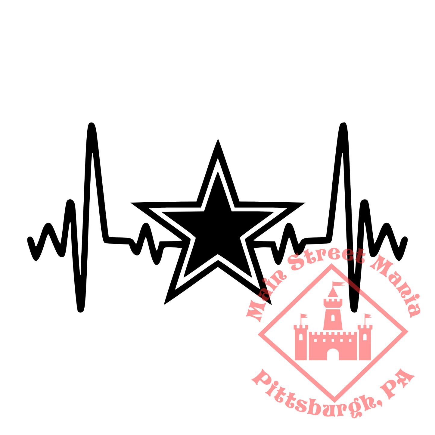 Cowboys Heartbeat Sticker Decal