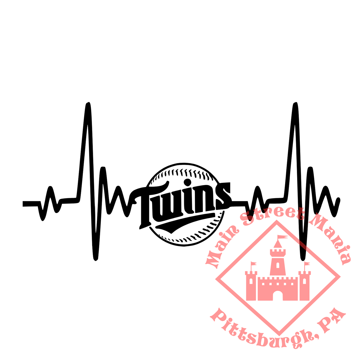 Twins Heartbeat Sticker Decal