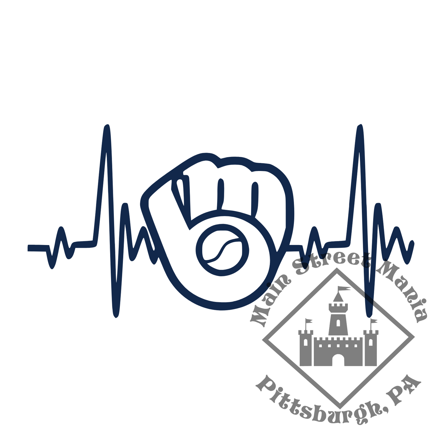 Milwaukee Brewers Heartbeat Sticker Decal