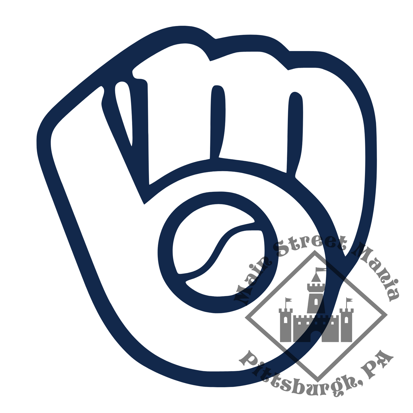 Milwaukee Brewers Glove Logo Sticker Decal