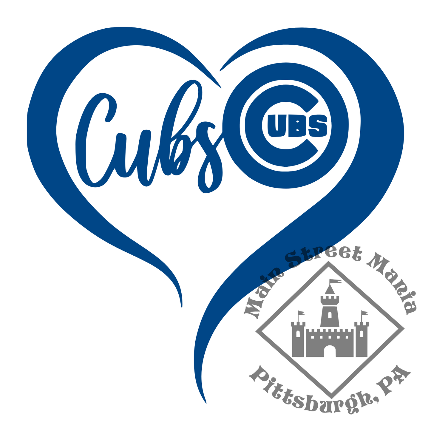 Cubs Heart  Sticker Decal