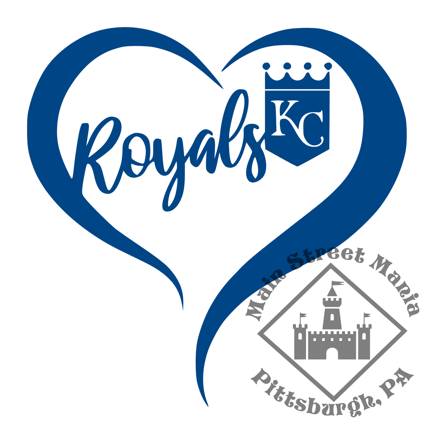 Kansas City Royals Heart Sticker Decal