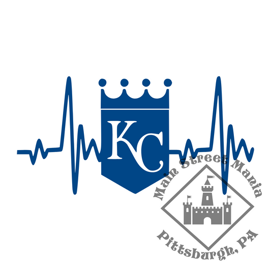 Kansas City Royals Heartbeat Sticker Decal