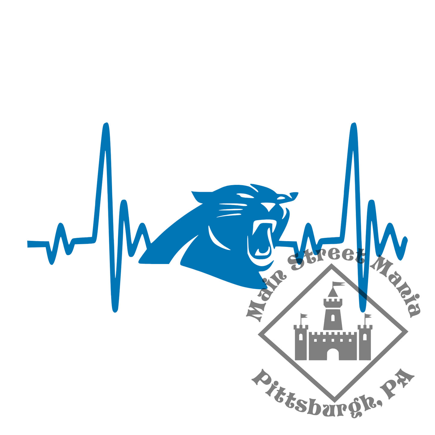 Panthers Heartbeat Sticker Decal