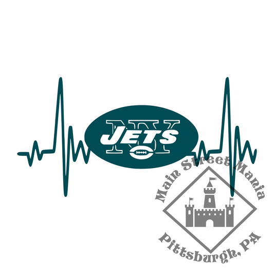 NY Jets Heartbeat Sticker Decal