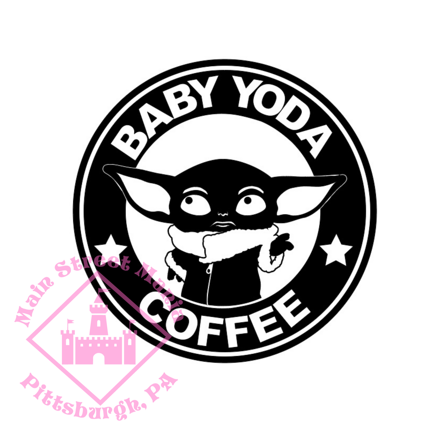 Baby Yoda Coffee Decal