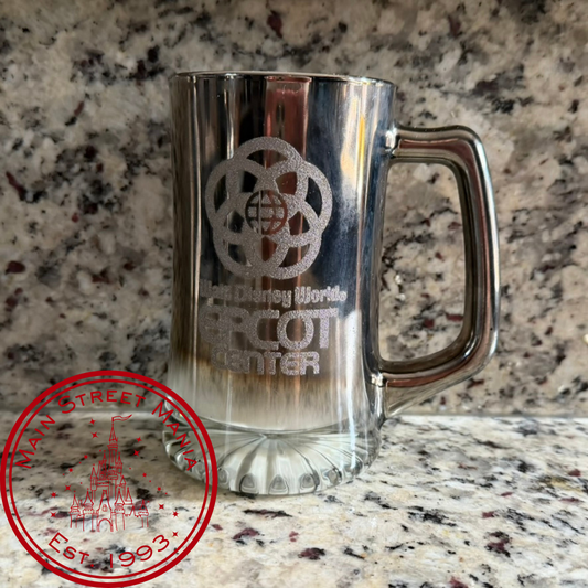 Epcot Center Silver Mirrored Beer Stein Candle