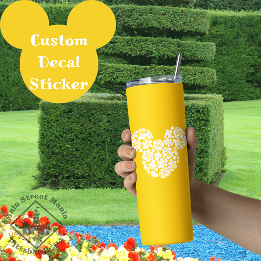 Floral Mickey Ears Decal