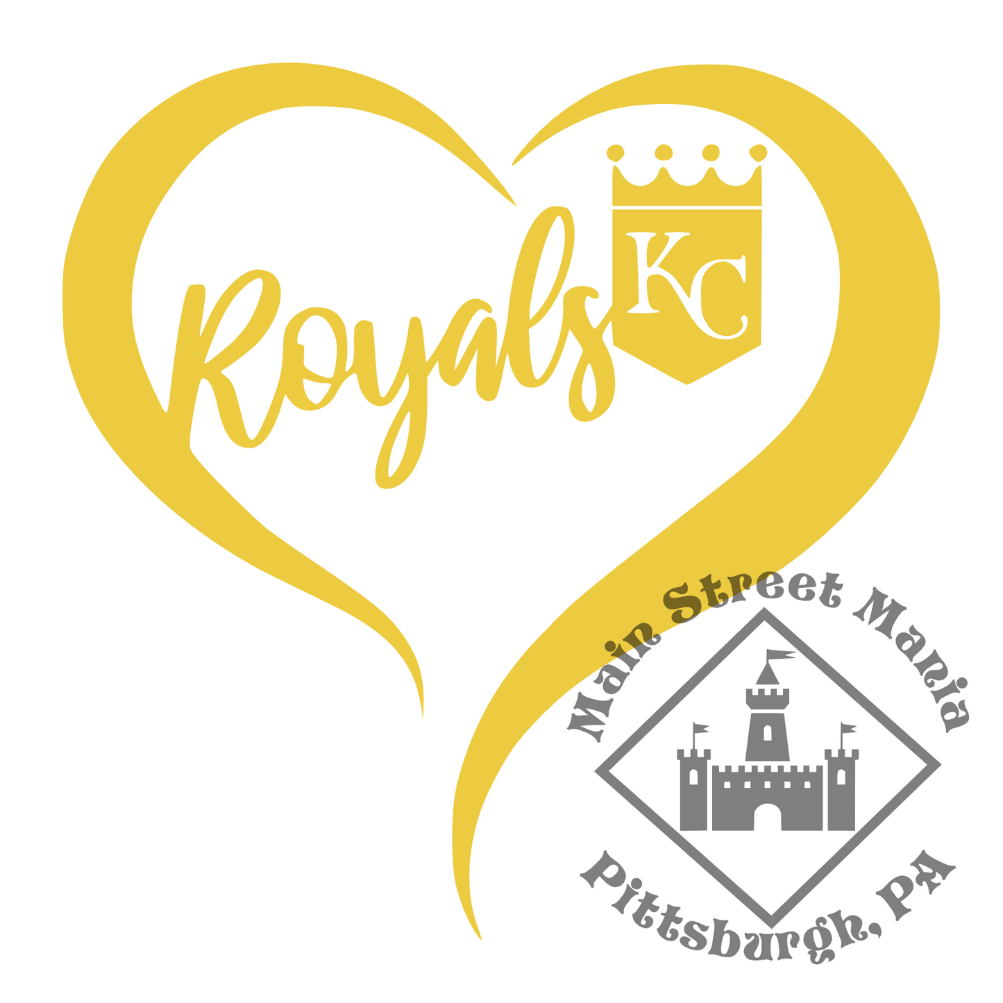 Kansas City Royals Heart Sticker Decal