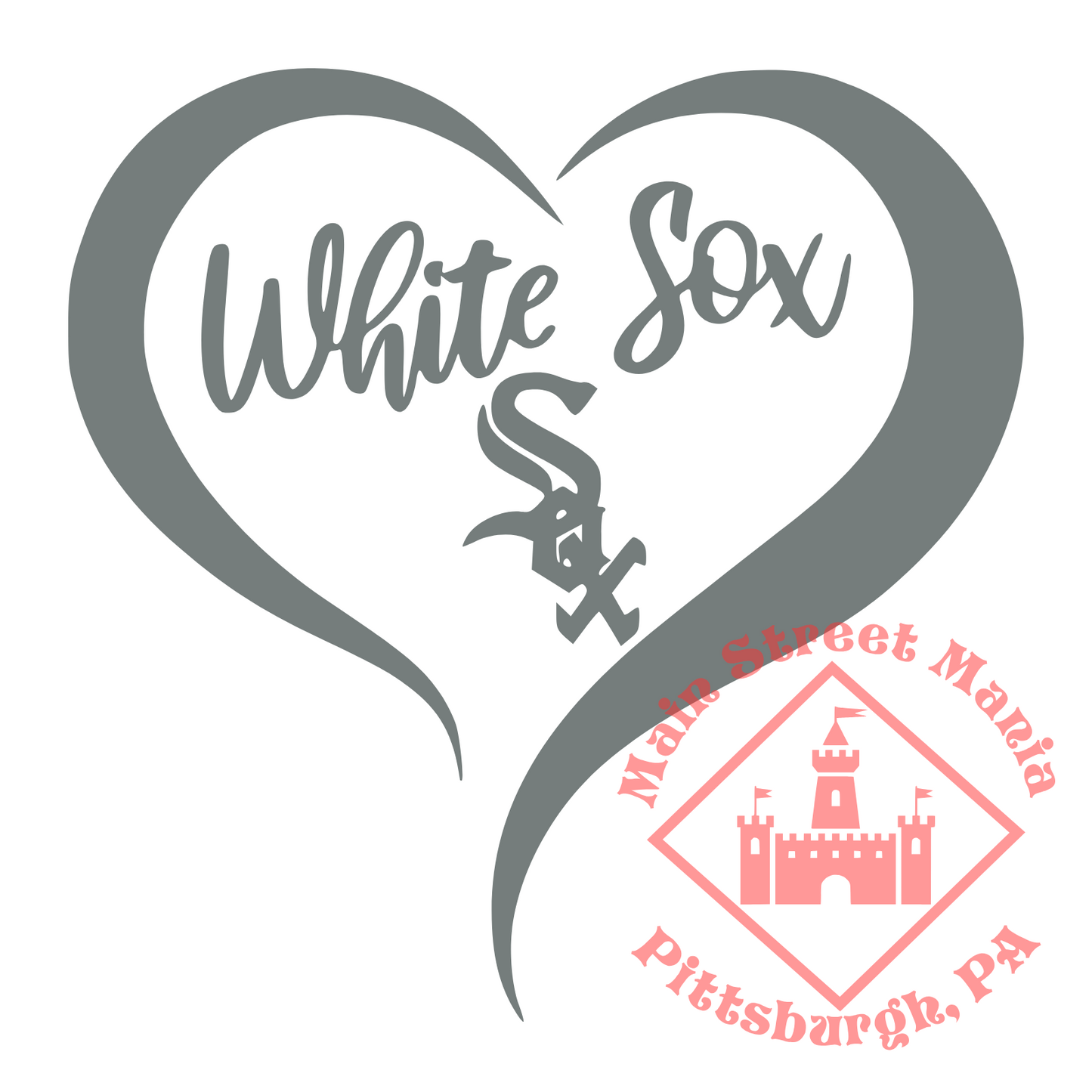 White Sox Heart Sticker Decal